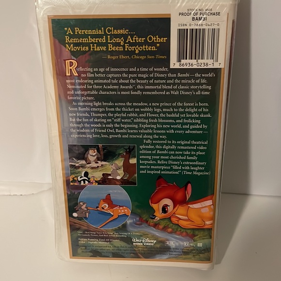 Walt Disney’s Bambi VHS - Picture 3 of 3
